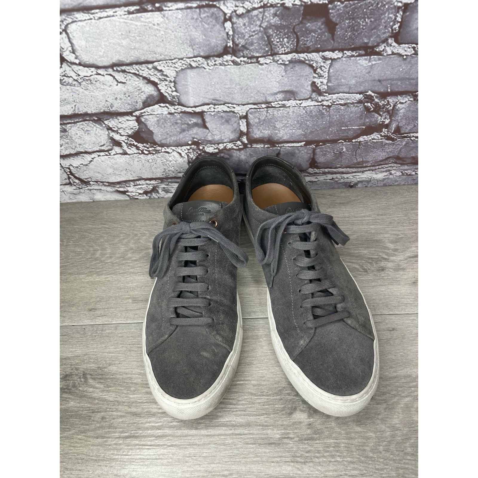Bergdorf Goodman Goodman Brand Edge Charcoal Suede Casual Lace Low Top Sneake Size US 9 / EU 42 - 4 Thumbnail