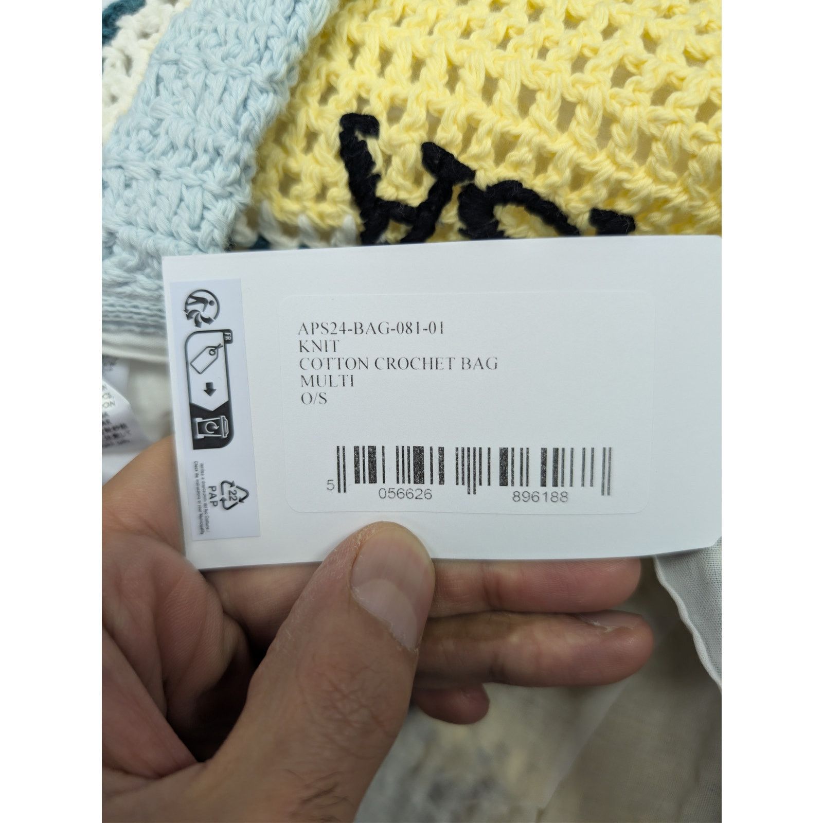 Casablanca o1rshd1 Size: OS / Knit Cotton Crochet Bag in Multicolor Size ONE SIZE - 18 Thumbnail