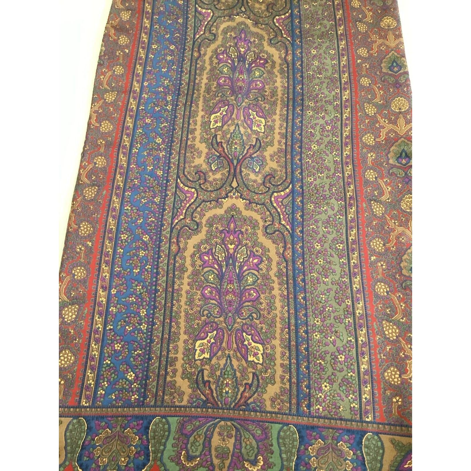 Carlo Palazzi CARLO PALAZZI Red Paisley Double Sided Rectangle Silk Wool S Size ONE SIZE - 4 Thumbnail