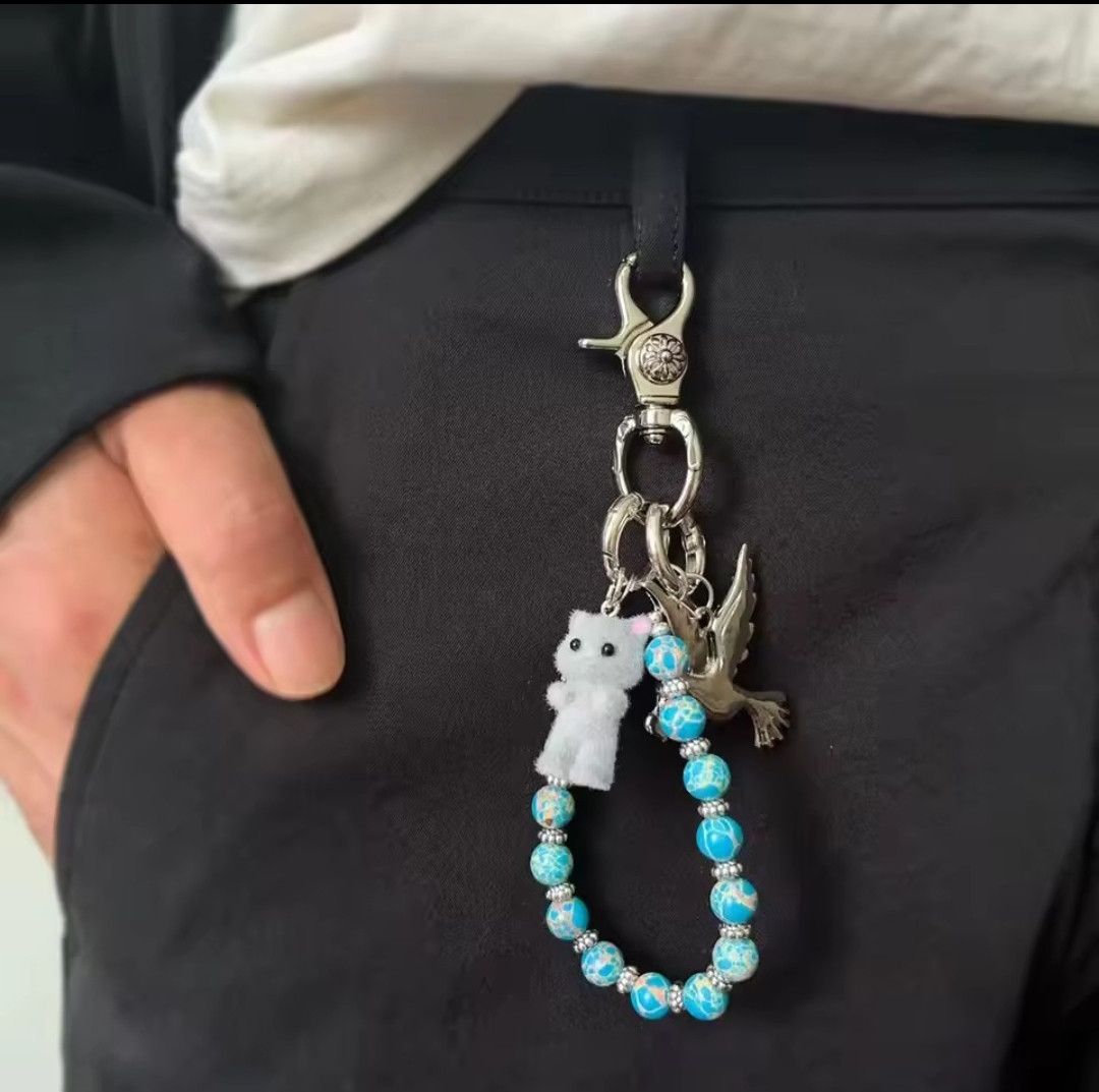 Jewelry Blue Emperor Tinto keychain,Y2K Keychain, Jeans KeyChain Size ONE SIZE - 2 Thumbnail