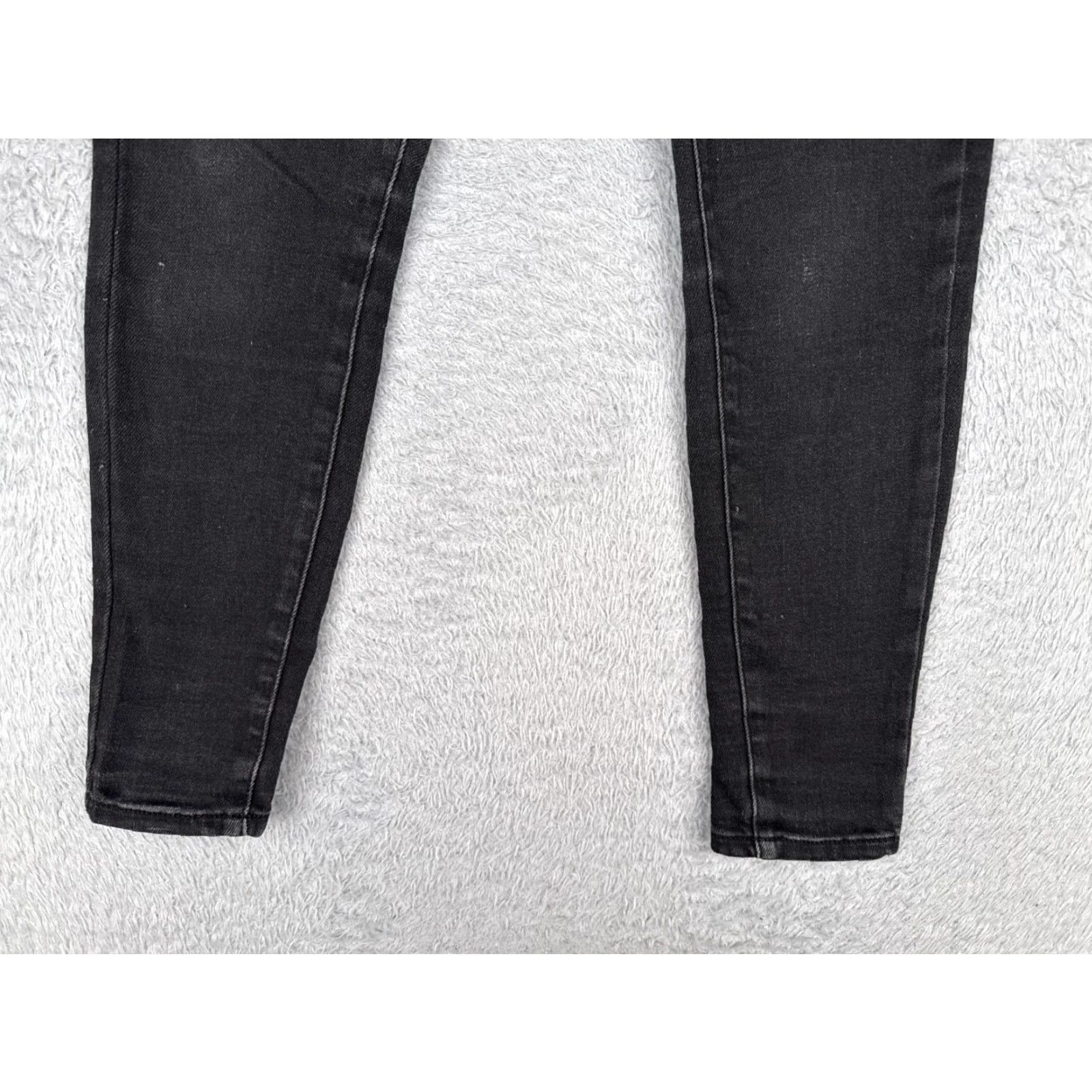 Vintage Manley Jeans Juniors 7 Black Denim Skinny Taper Leg Mid Rise Cotton Blend 26x27 Jeans Womens Size 28" / US 6 / IT 42 - 2 Thumbnail