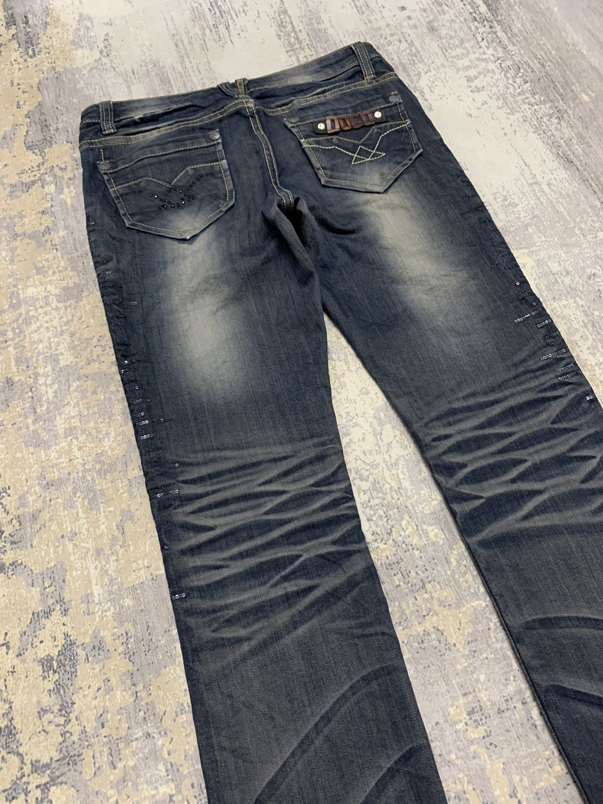 If Six Was Nine × Le Grande Bleu (L.G.B.) × Tornado Mart Japanese Brand JDZM Tornado Mart Style Lace Jeans 30x32 Size 30" / US 8 / IT 44 - 7 Thumbnail