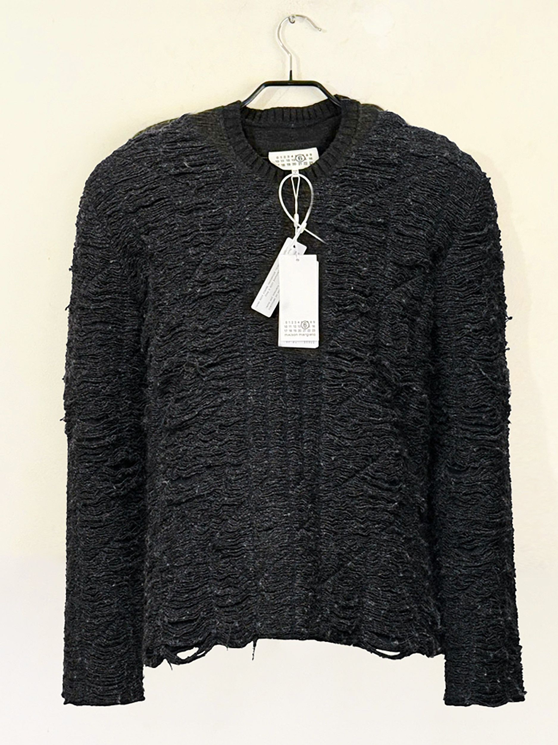 Maison Margiela Distressed half zip sweater | Grailed