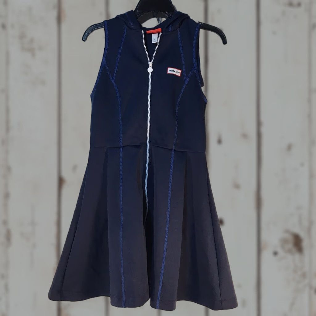 Hunter Hunter Women’s Navy Zip Sleeveless Hoodie Dress at Knee Summer Casual Jacket S Size S / US 4 / IT 40 - 1 Thumbnail