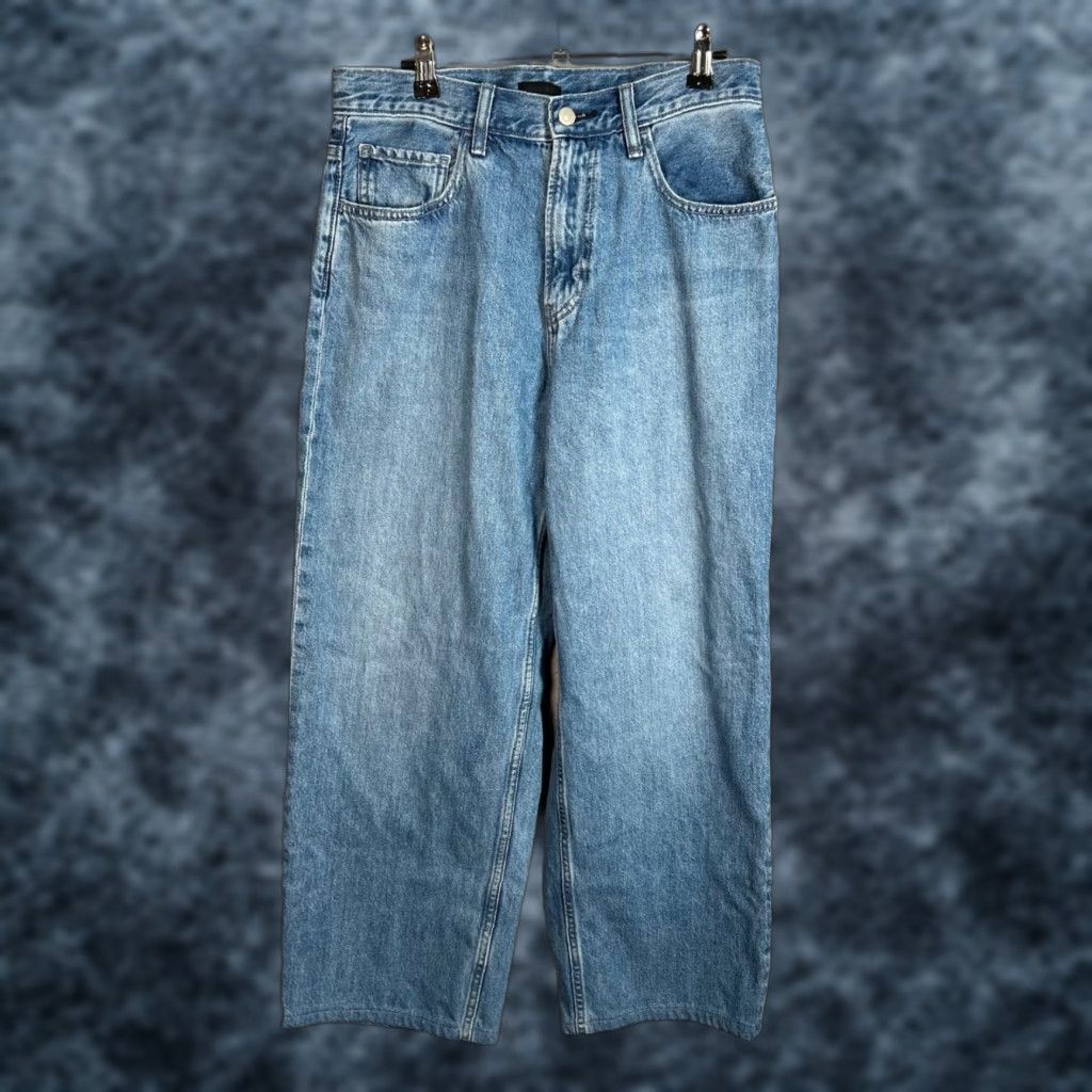 Uniqlo Uniqlo Mens Size 30 Cropped Blue Straight Leg Denim Jeans 100% Cotton Size US 30 / EU 46 - 1 Thumbnail