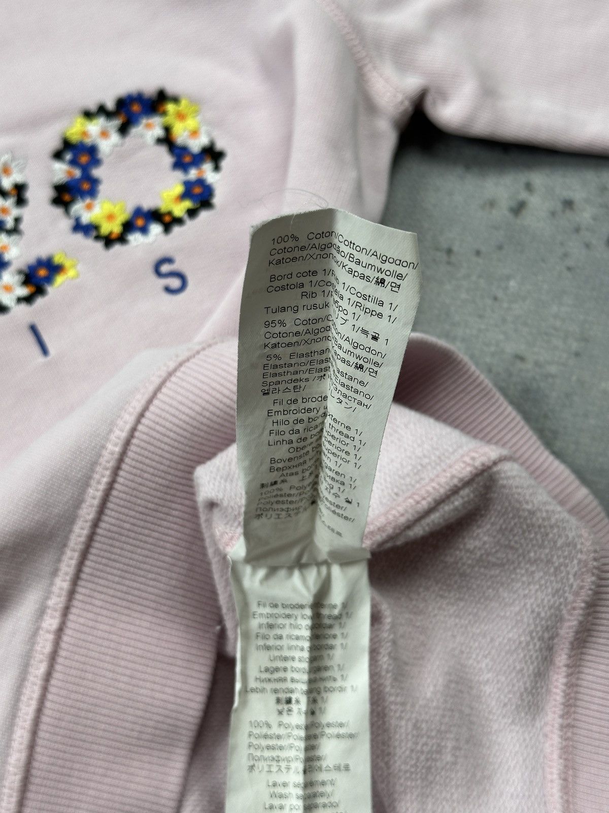 Kenzo Vintage Kenzo Paris Pastel Pink Sweatshirt With Floral Logo Size S / US 4 / IT 40 - 8 Thumbnail