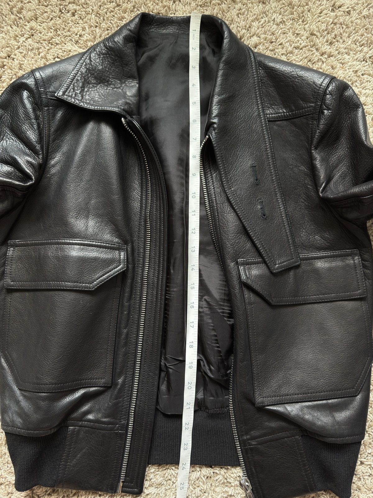 Rick Owens Black Leather Glitter Trench Jacket SS18 Dirt Size US M / EU 48-50 / 2 - 8 Thumbnail