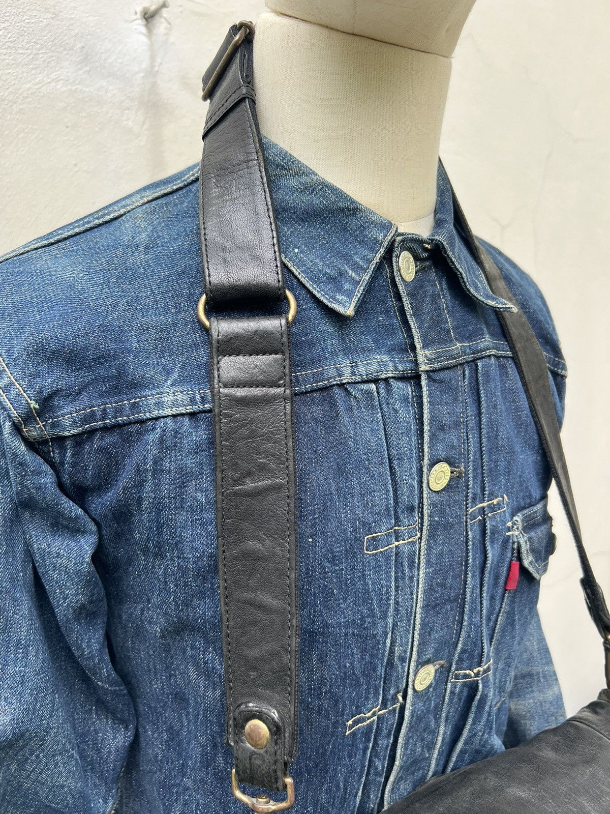 Creed × Japanese Brand Creed Japan Black Patina Leather Sling Bag Size ONE SIZE - 6 Thumbnail