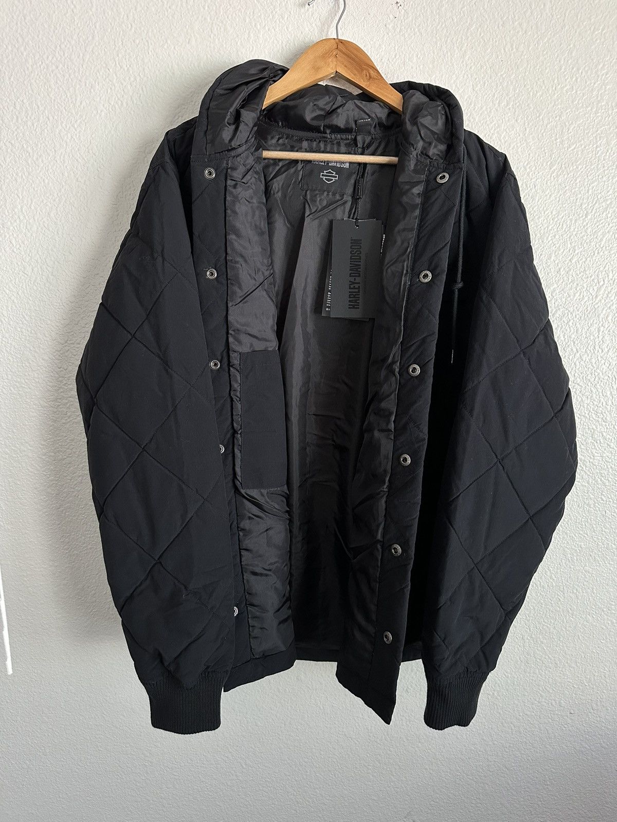 Vintage Harley Davidson Motorcycle Racing Bomber Quilted Jacket Size US XL / EU 56 / 4 - 4 Thumbnail