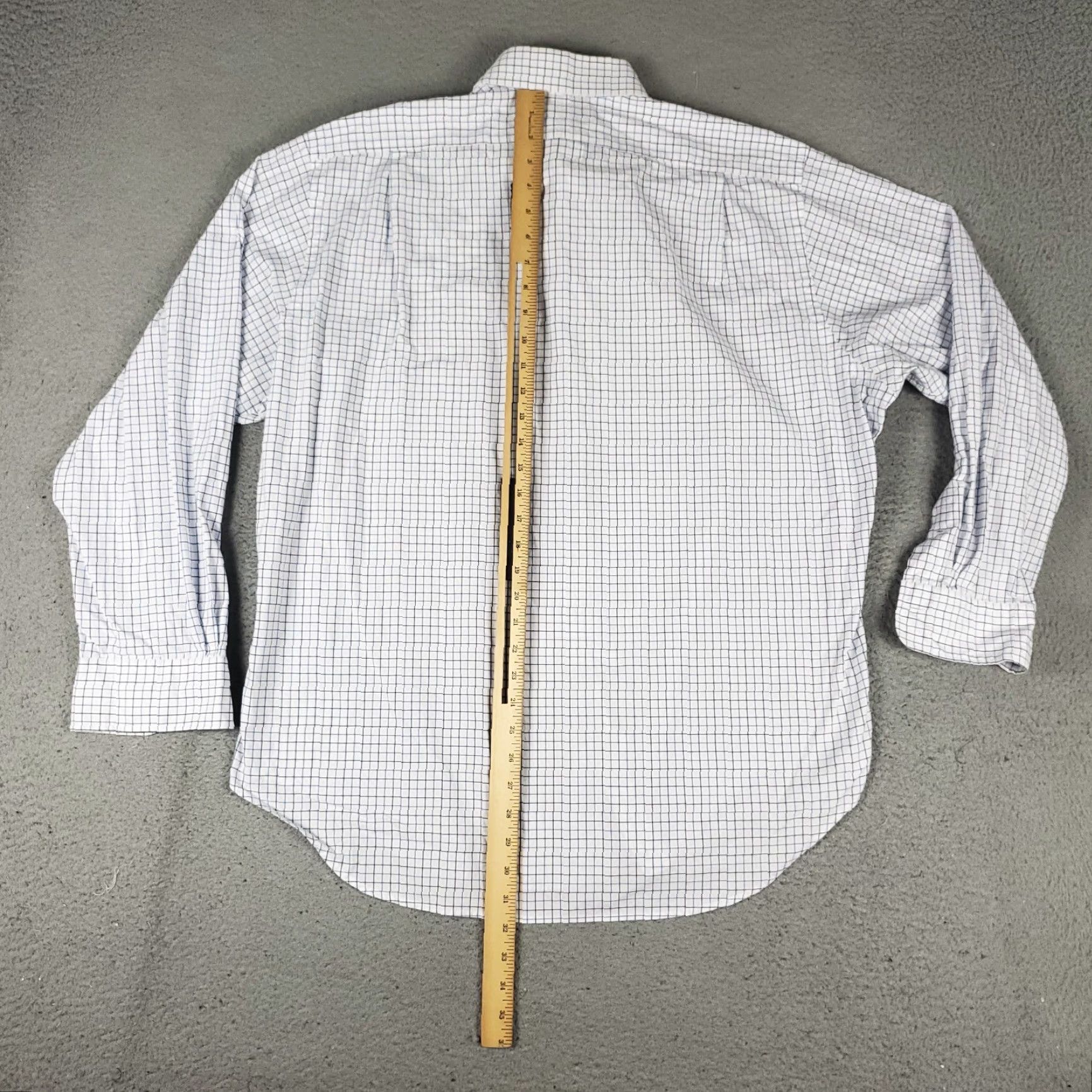 Ralph Lauren Ralph Lauren Dress Shirt Mens 17 White Blue Check Long Sleeve Button Up Size 46R - 4 Thumbnail