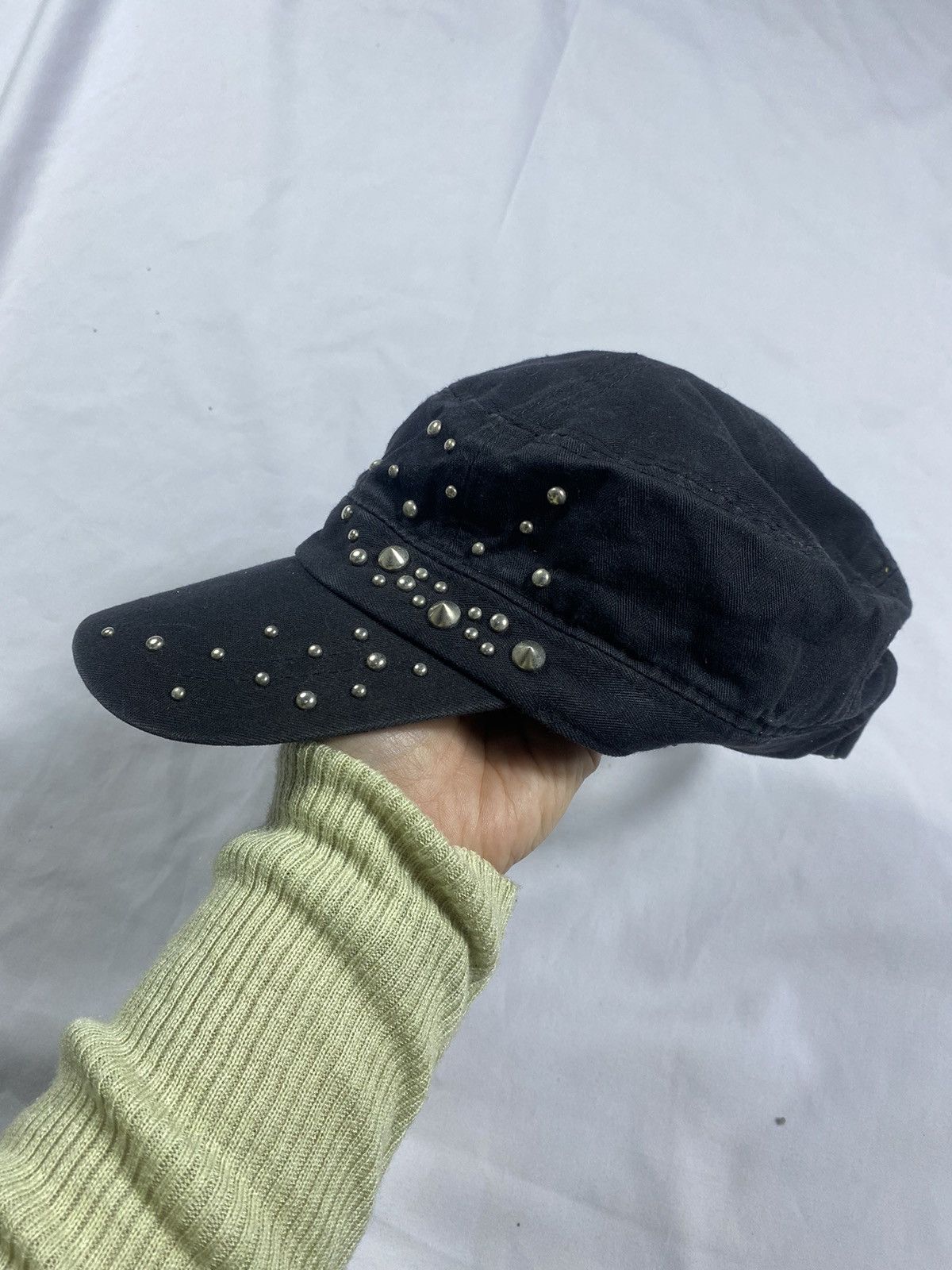 Japanese Brand Two Fold Distressed Studded Commando Coded HAT Ifsix style Size ONE SIZE - 2 Thumbnail