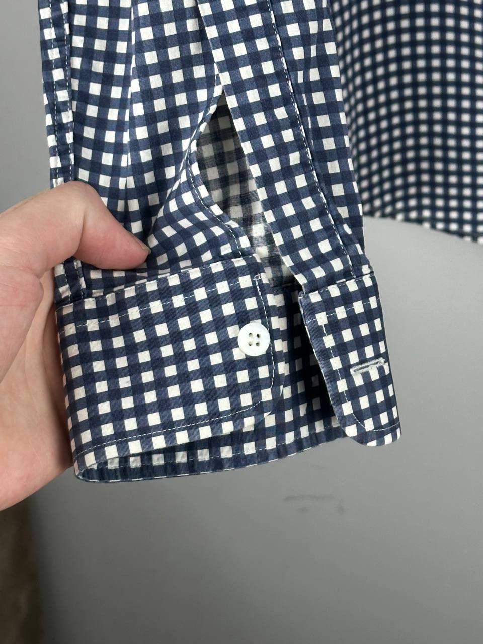 Armani Vintage Armani Jeans Plaid Check Blue Shirt Size US M / EU 48-50 / 2 - 9 Thumbnail