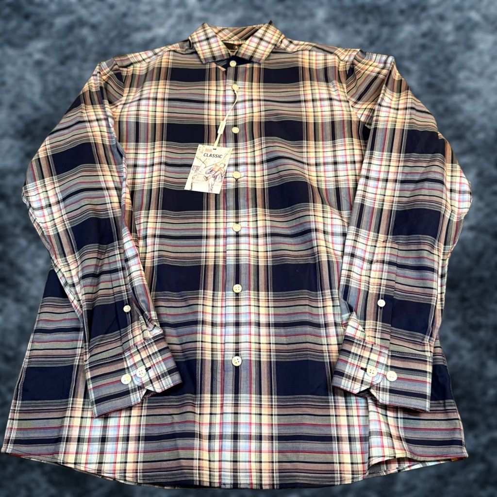 Hart Schaffner Marx Hart Schaffner Marx Mens Small Navy Plaid Button-Up Shirt NEW Size US S / EU 44-46 / 1 - 1 Thumbnail