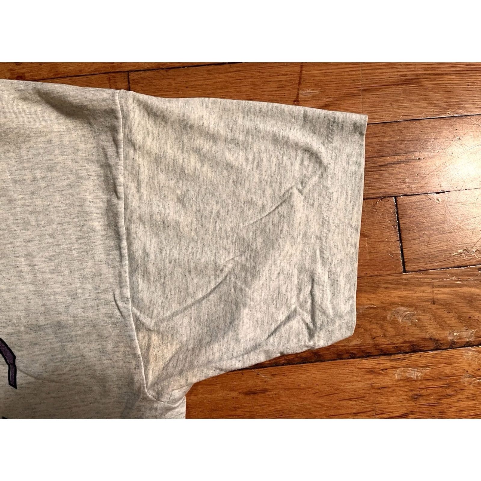 Fruit Of The Loom VINTAGE American Flag Shirt Men’s L Grey 90s USA Patriotic City Graphic Print Crew Neck Cotton Blend Short Sleeve Size US L / EU 52-54 / 3 - 4 Thumbnail