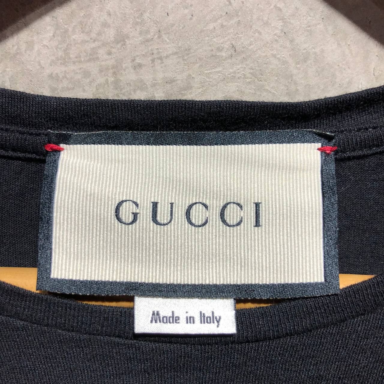 Gucci Logo Made in Italy Black on Black tee