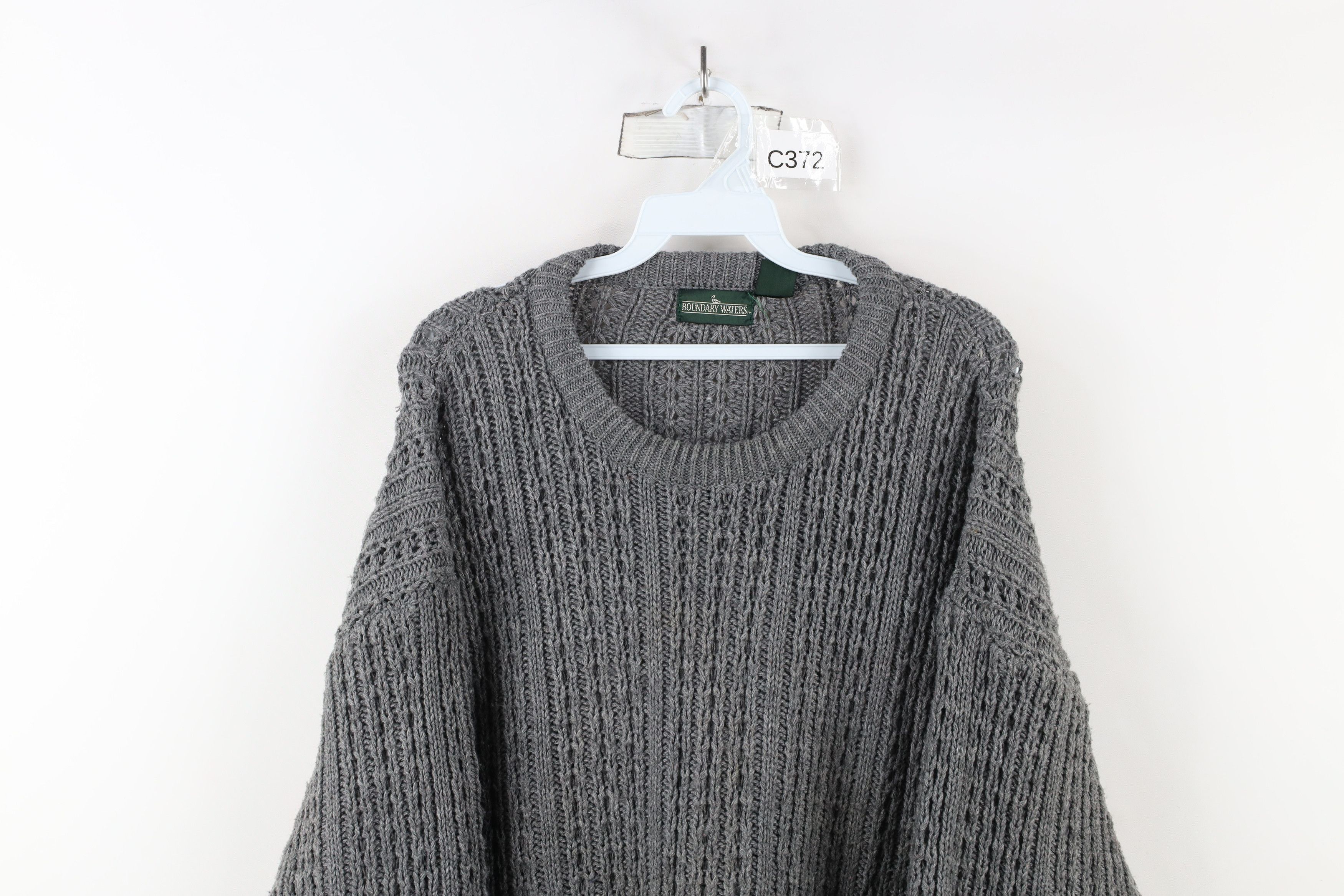 Vintage Vintage 90s Streetwear Chunky Ribbed Crewneck Sweater Gray Size US L / EU 52-54 / 3 - 2 Thumbnail