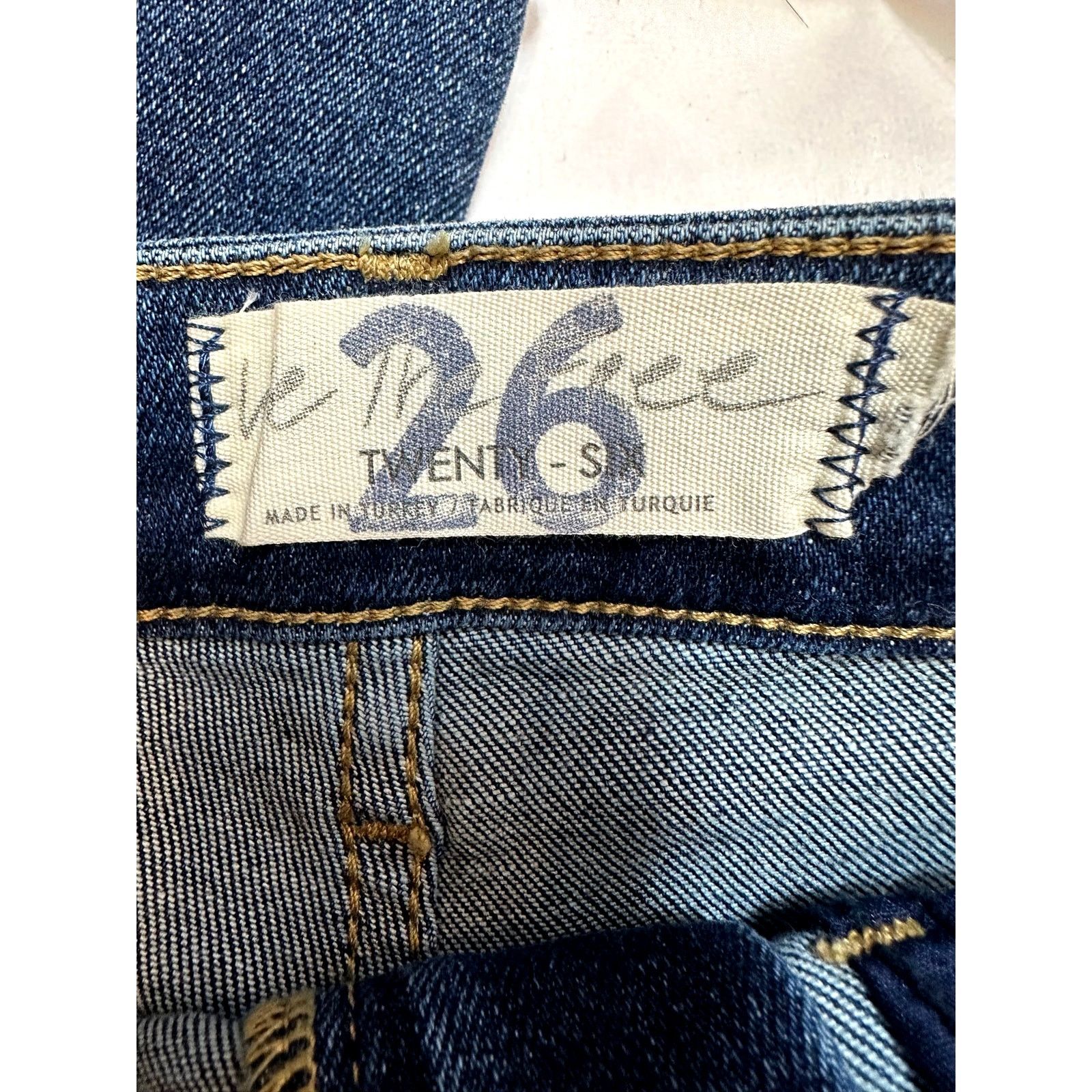Free People Free People High-Rise Raw-Edge Skinny Jeans Deep Indigo 26 Size 26" / US 2 / IT 38 - 12 Thumbnail
