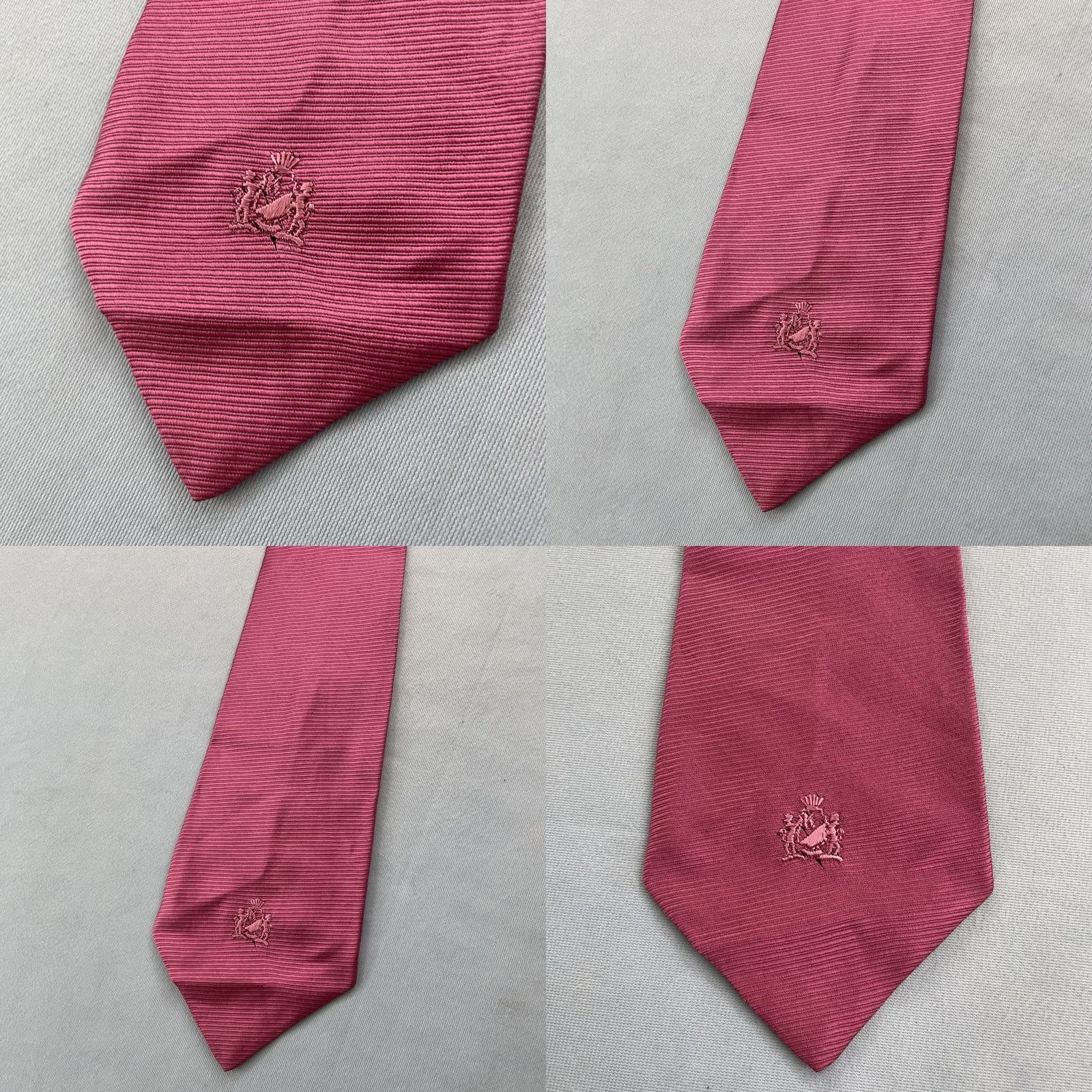 Vintage VINTAGE Armando Collection All Silk Tie Monogram Logo Bright Pink Woven Necktie vtg 4x56 Capsule Wide Necktie Size ONE SIZE - 9 Thumbnail