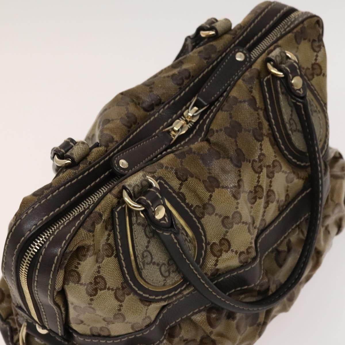 Gucci GUCCI GG Crystal Hand Bag Coated Canvas Brown Gold Size ONE SIZE - 6 Thumbnail