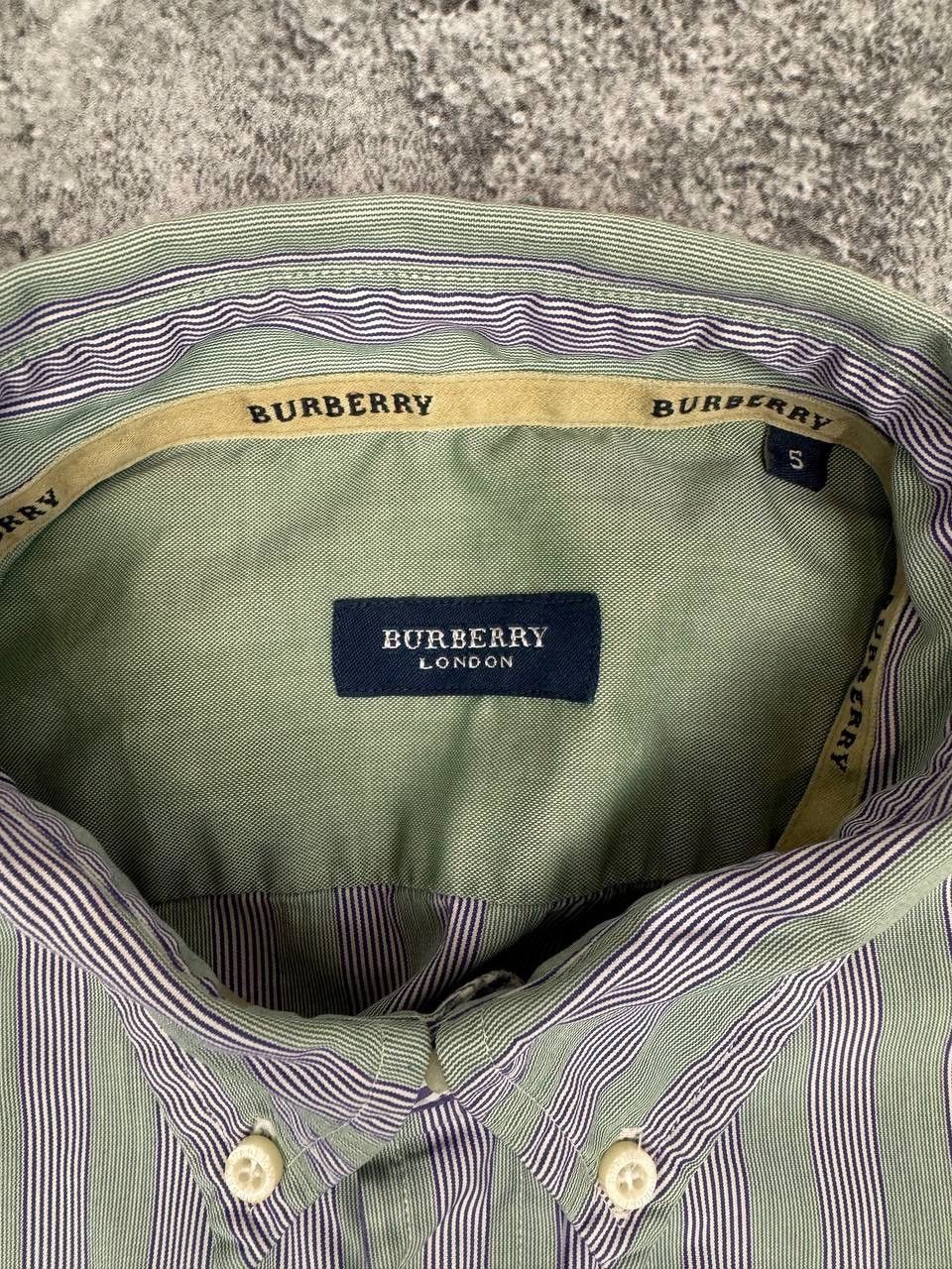 Burberry Burberry London Striped Shirt Green Purple Size S Size US S / EU 44-46 / 1 - 4 Thumbnail