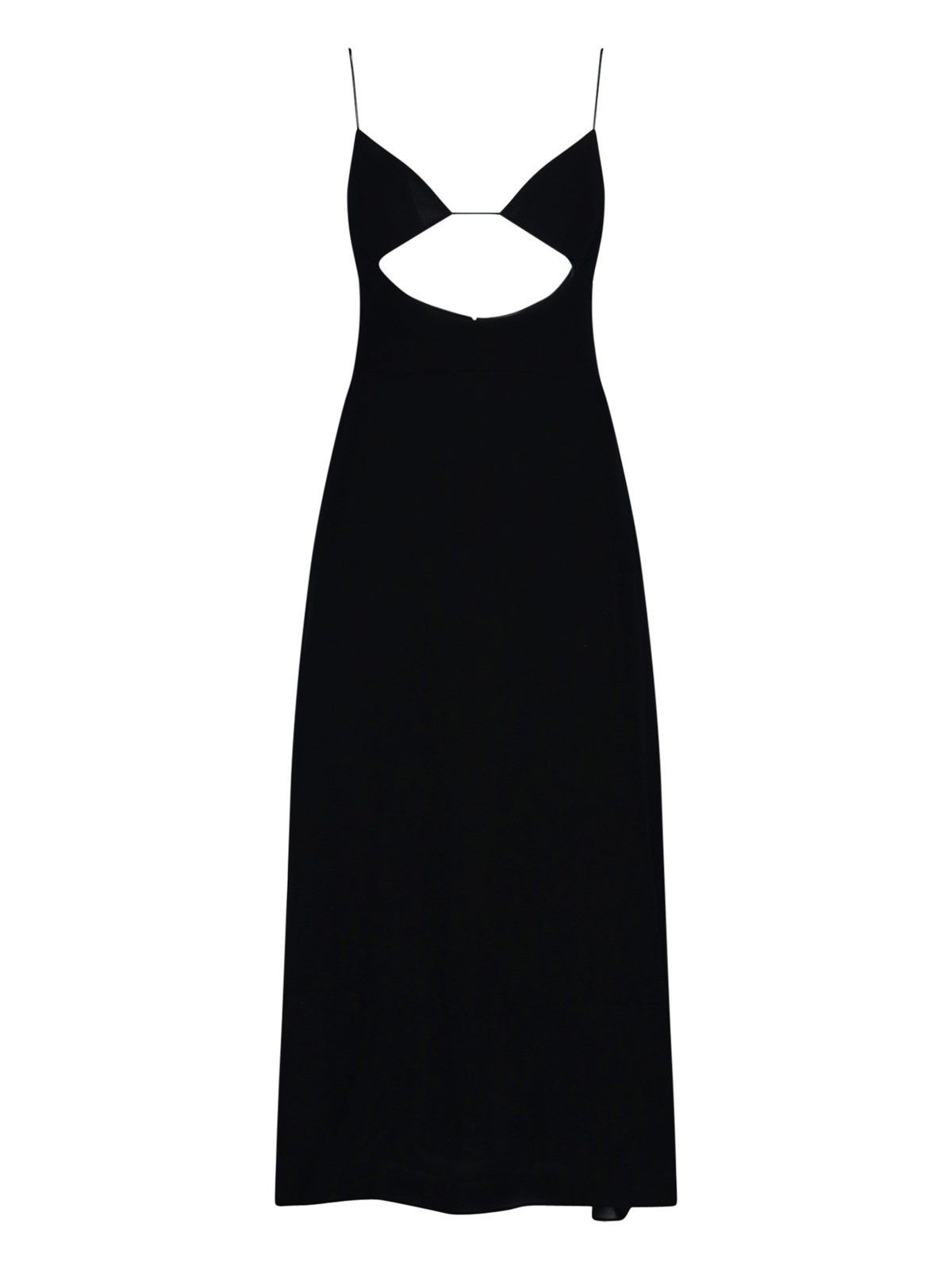 Saint Laurent Paris o1s1wg111024 Long Backless Dress in Crepe Viscose in Black Size 28" / US 6 / IT 42 - 1 Thumbnail