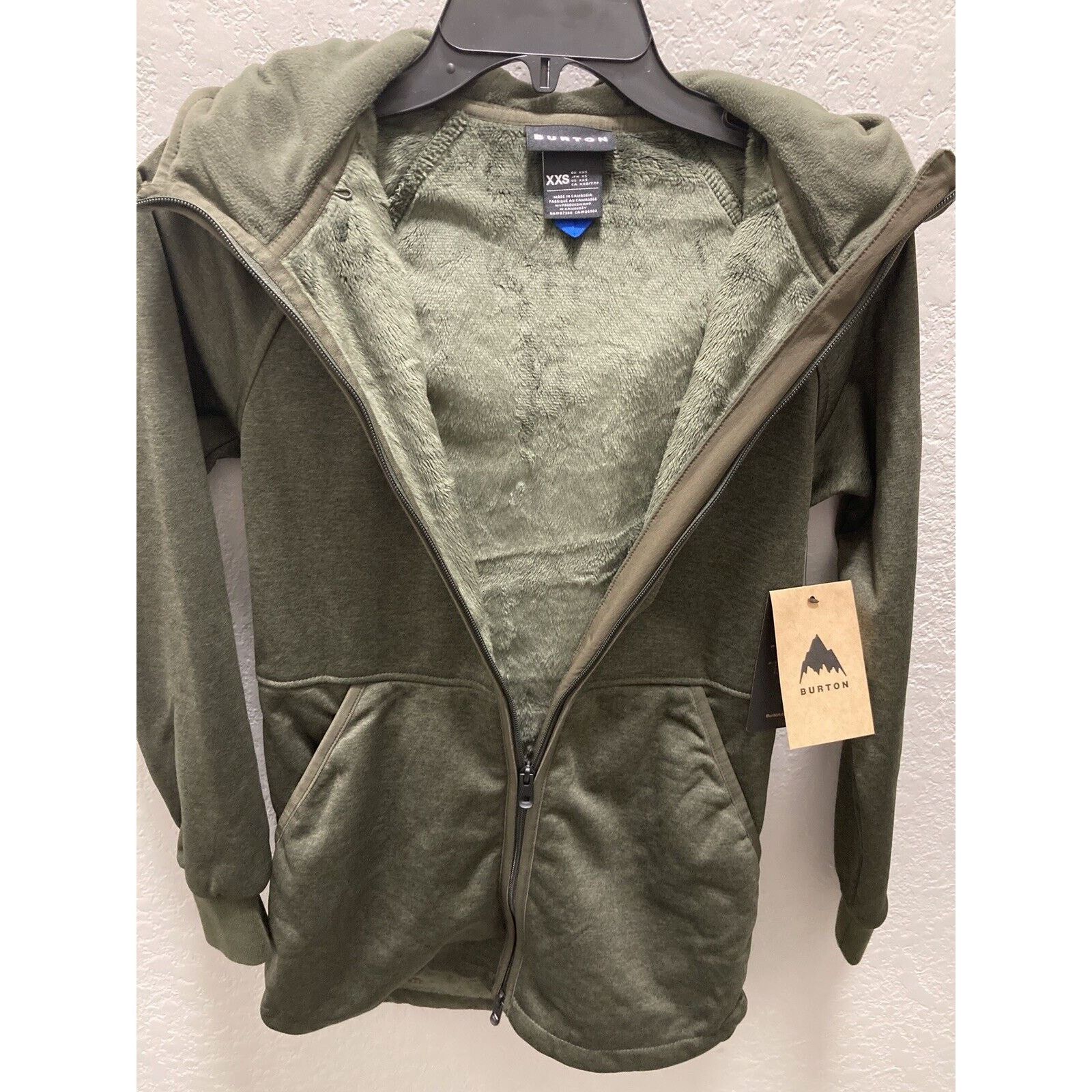Burton Burton Women Minxy Fleece Jacket XXS Heater Green Hooded Size XXS / US 00 / IT 34 - 5 Thumbnail