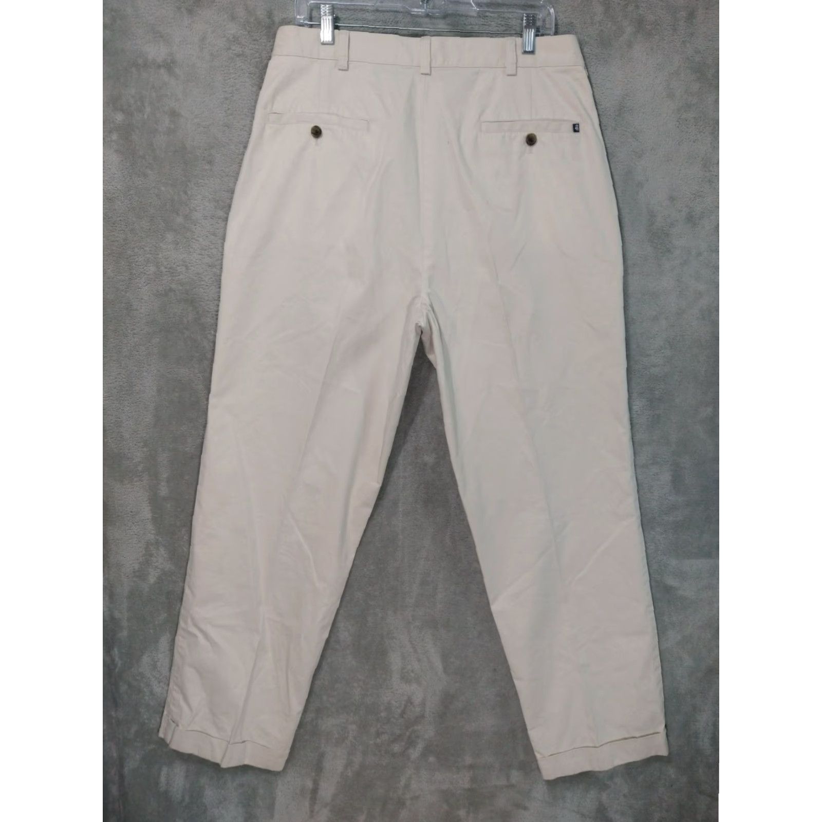 Brooks Brothers Brooks Brothers Mens Pants 35x32 Beige Chino Pleated Tapered Leg Cuffed Cotton Size US 35 - 2 Thumbnail