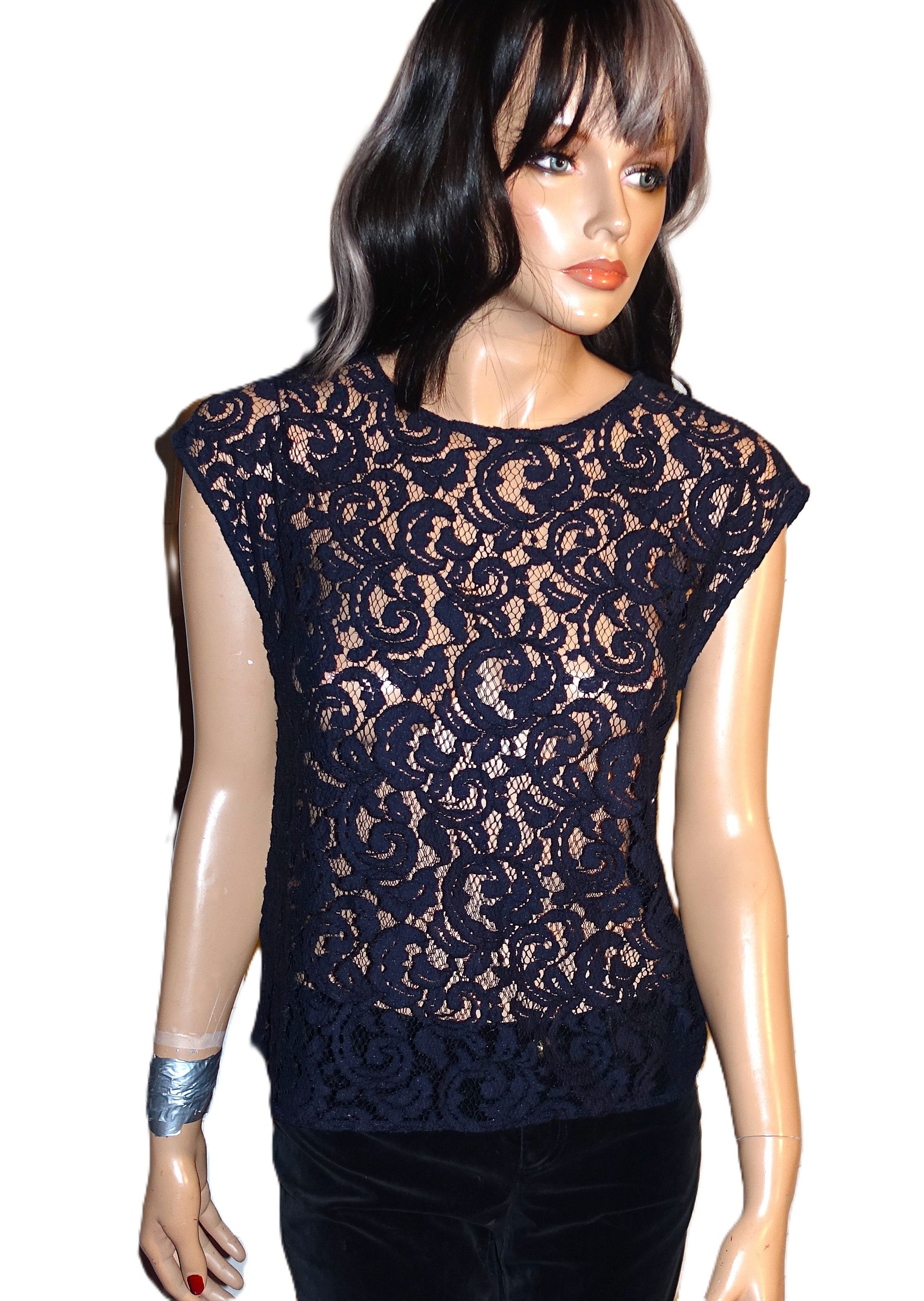 Loft Ann Taylor Loft Black Lace Blouse S Size S / US 4 / IT 40 - 2 Thumbnail