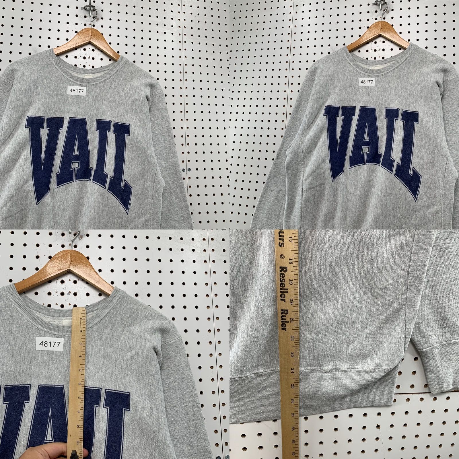 Vintage VINTAGE Vail Sweatshirt Mens L Gray Heavyweight Reverse Weave Made USA Size US L / EU 52-54 / 3 - 8 Thumbnail