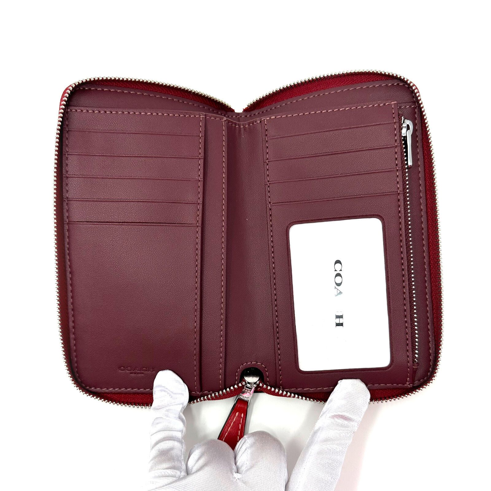 Coach Coach Medium Id Zip Wallet Signature Canvas Strawberry CH529 Size ONE SIZE - 4 Thumbnail