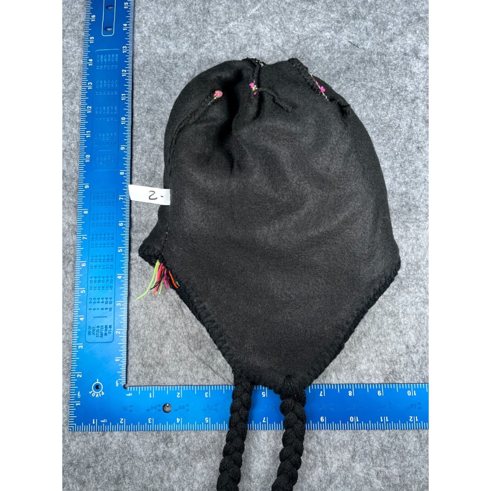 Vintage Black Green Fair Isle Beanie Hat Adult One Size Acrylic Knit Ear Flap Outdoor Ski Unisex Size ONE SIZE - 6 Thumbnail