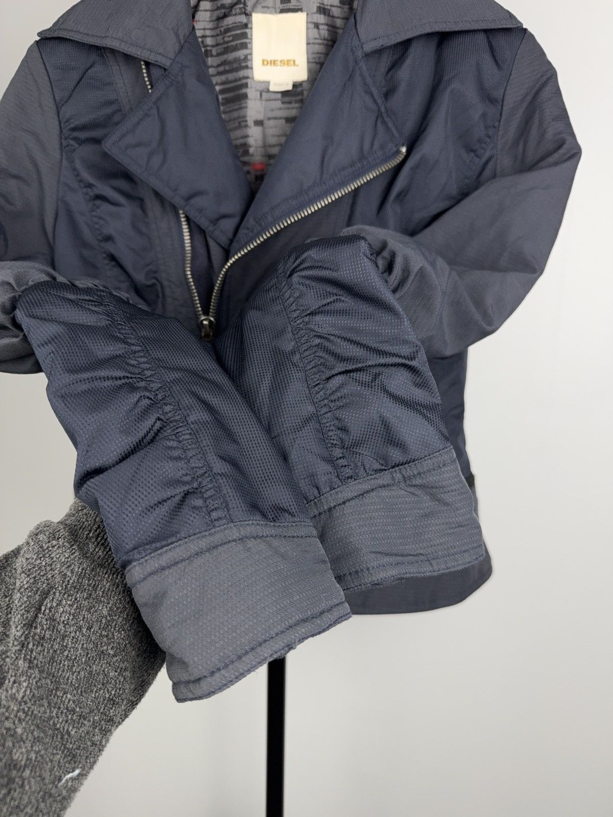 Diesel 00s Archive Diesel Cropped Moto Jacket Zip Tech Y2K Archive Size S / US 4 / IT 40 - 10 Thumbnail