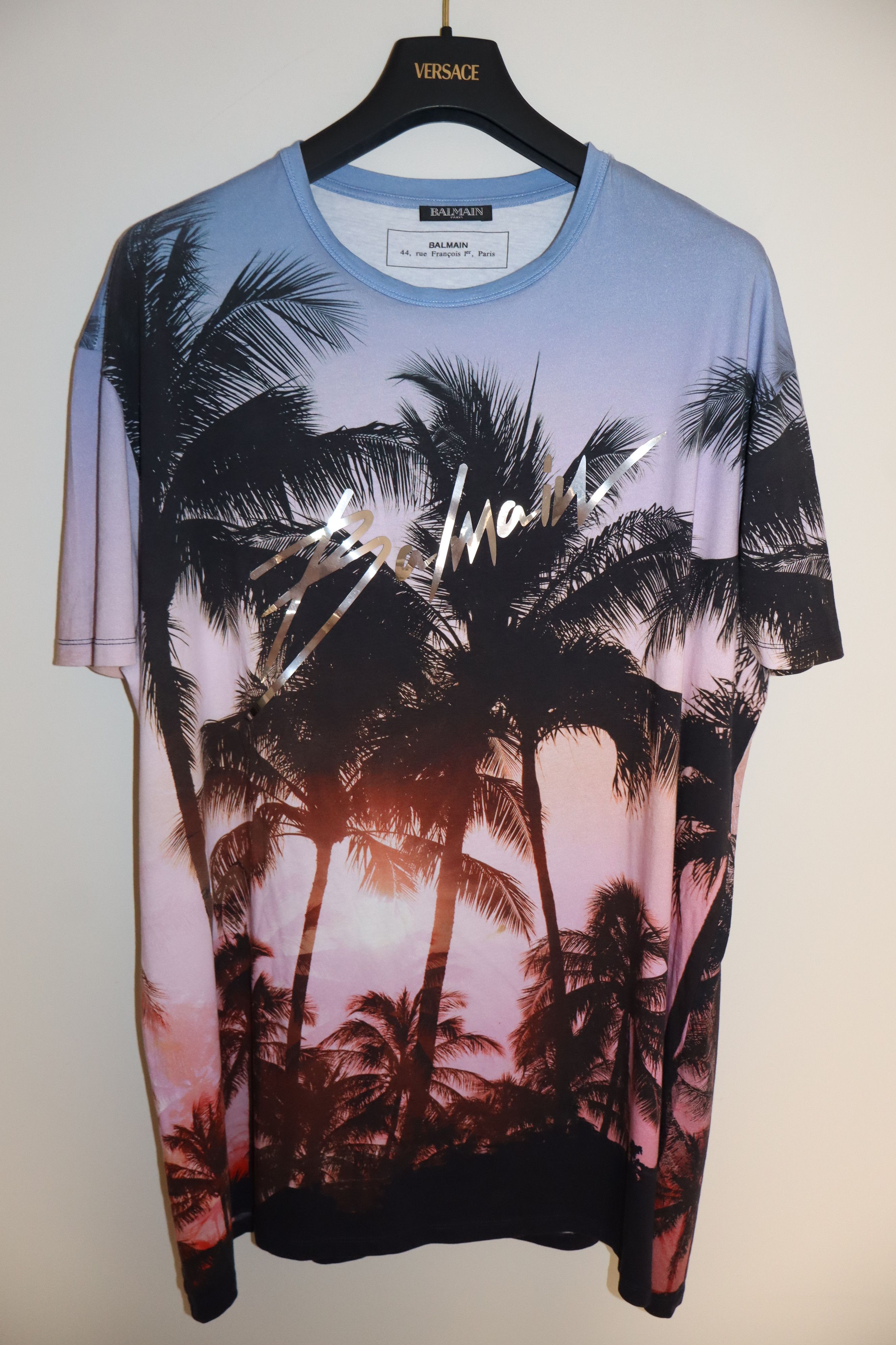 Balmain Palm print logo t-shirt Size US M / EU 48-50 / 2 - 3 Thumbnail