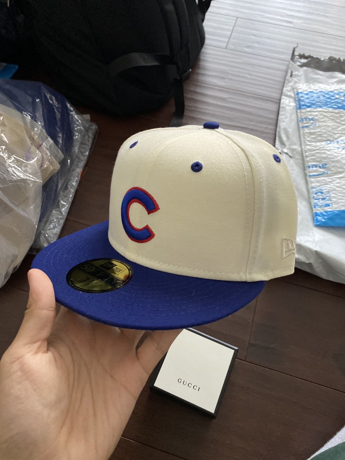 Hat Club × New Era Hat Club Cubs New Era Ivory/Royal 7 3/8 Fitted - BRAND NEW Size ONE SIZE - 1 Thumbnail