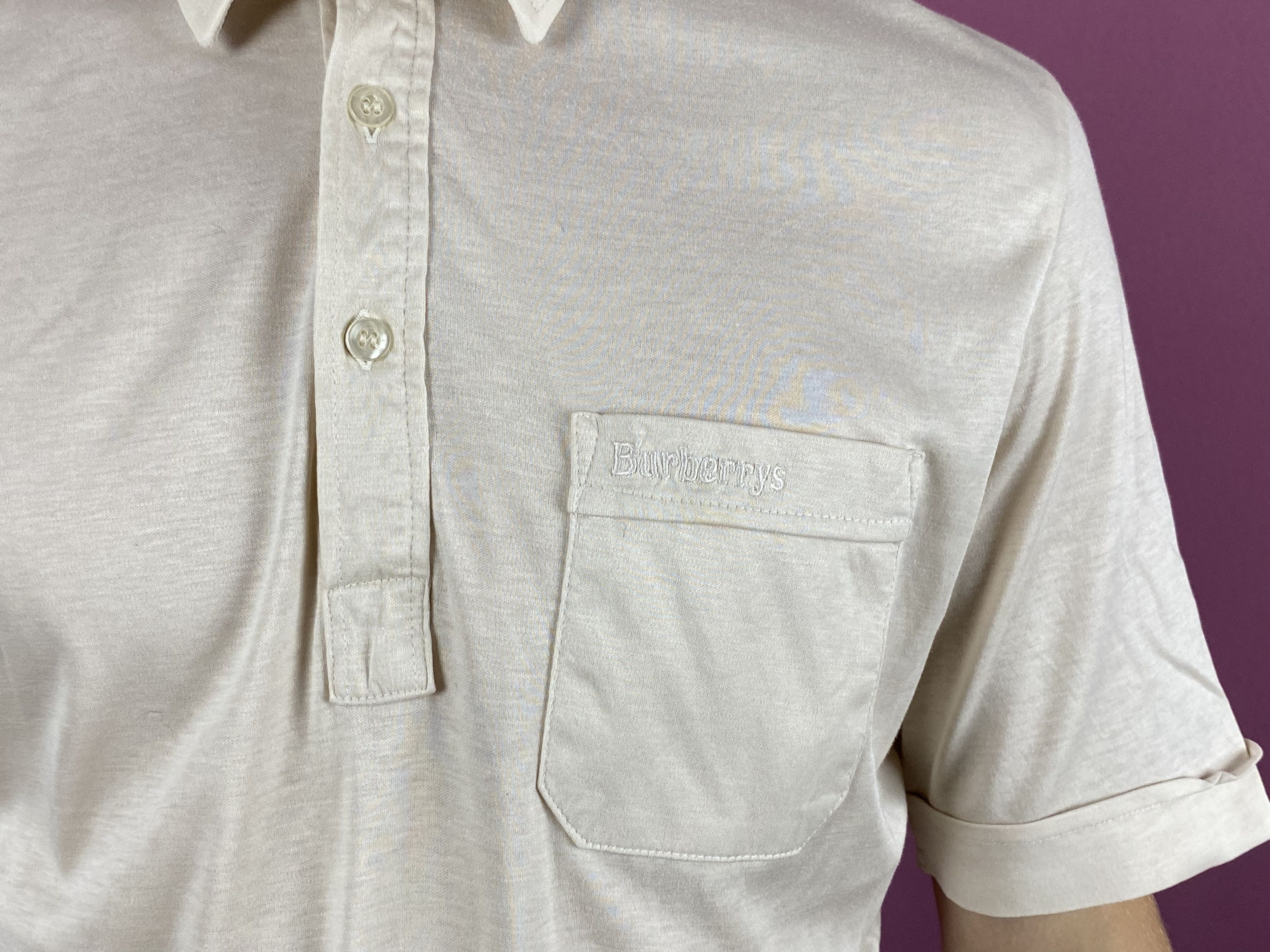Burberry × Vintage 80s Burberrys Vintage Men's Polo Shirt - Size L Size US L / EU 52-54 / 3 - 4 Thumbnail