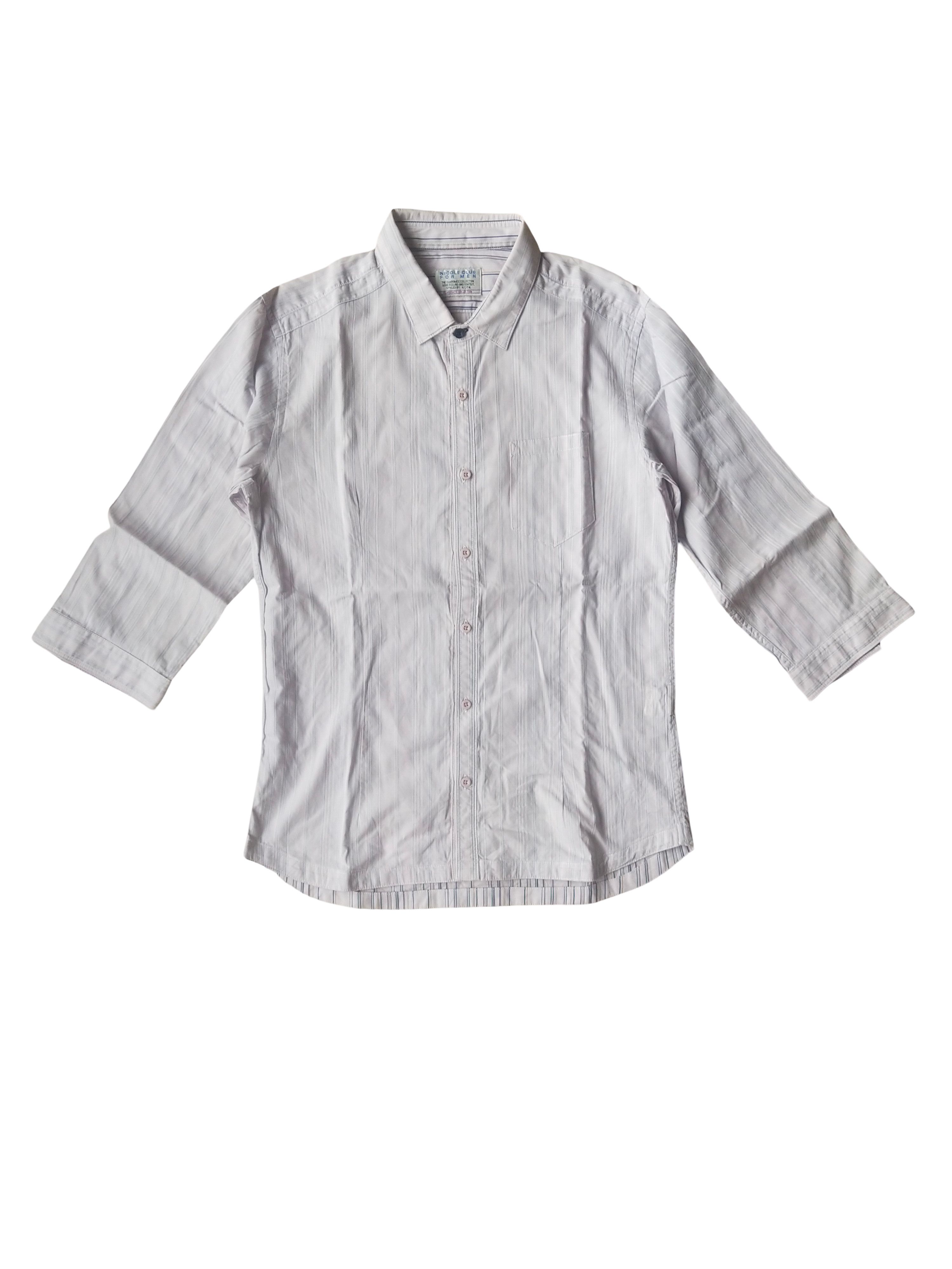 Nicole Club 2000s Nicole Club For Men 3/4 Sleeve Striped Shirt Y2K Japan Size US M / EU 48-50 / 2 - 1 Thumbnail