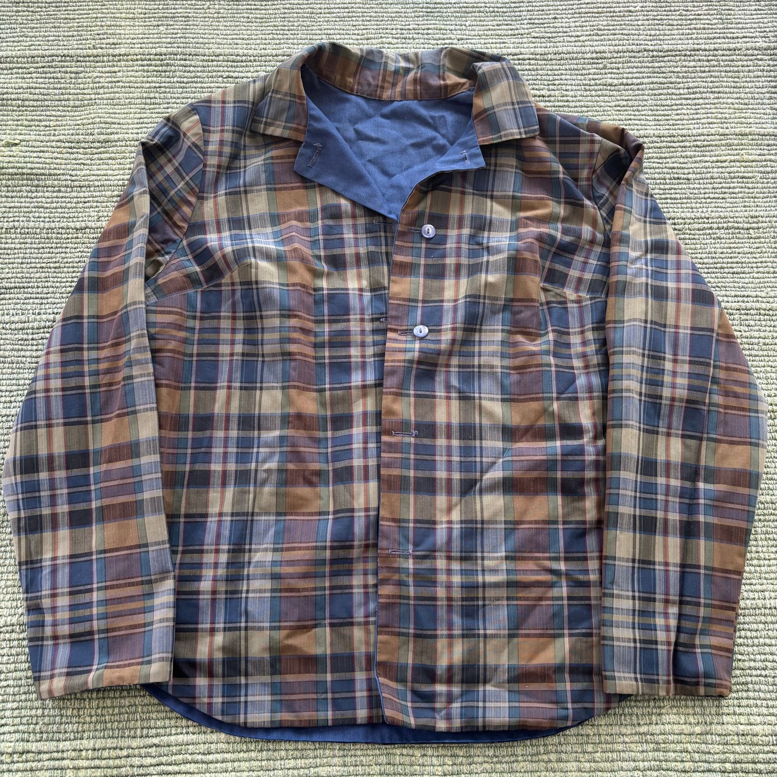Other × Vintage Vintage 70s Plaid/Blue Reversible Blouse Shirt Jacket Sz M Size M / US 6-8 / IT 42-44 - 1 Thumbnail