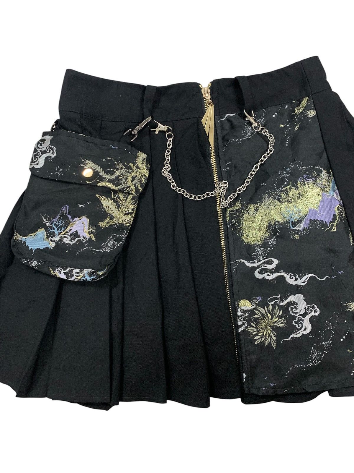 Japanese Brand Asymmetric mode center zip-up pleated skirt Size 27" / US 4 / IT 40 - 2 Thumbnail