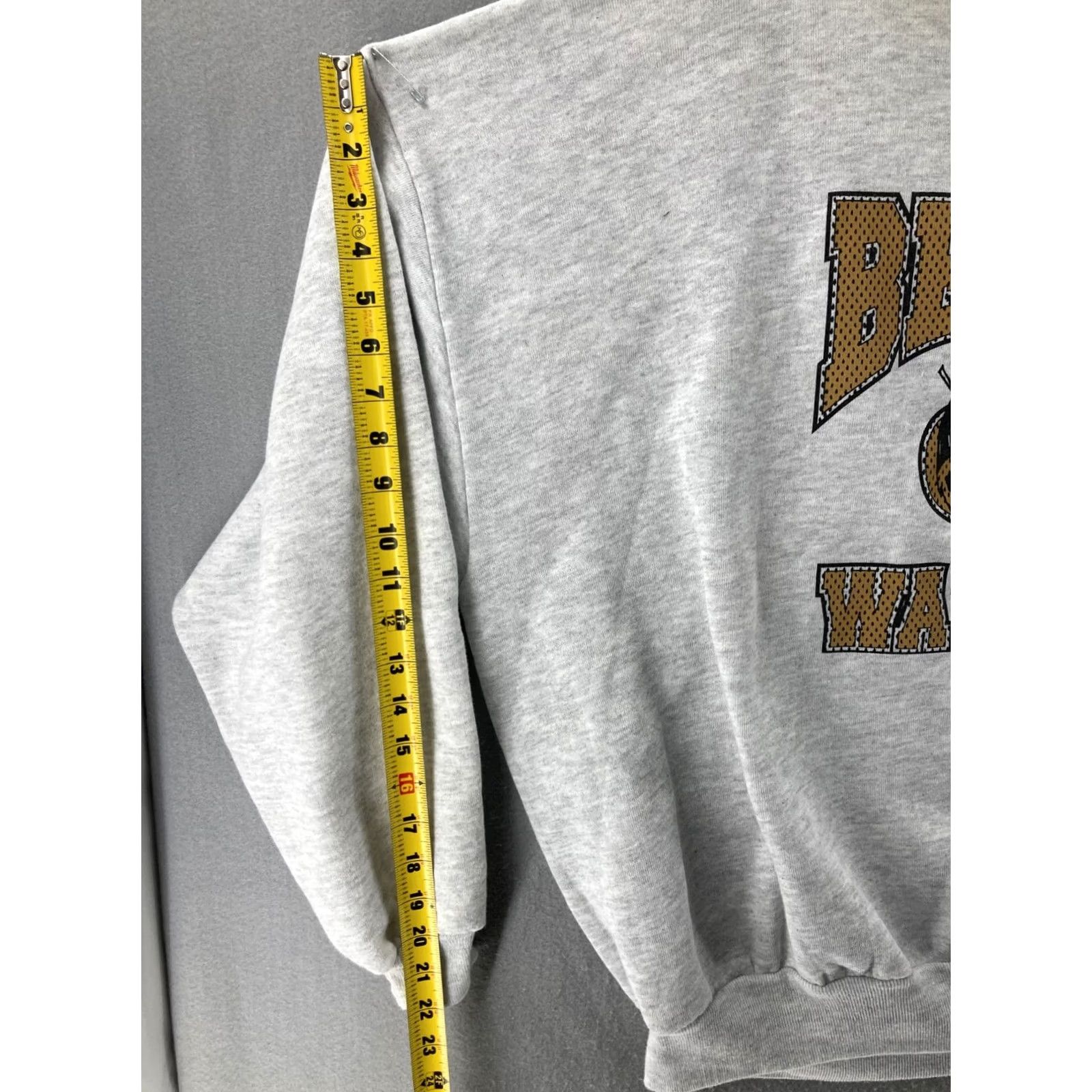 Jerzees VINTAGE Belton Warriors Sweater Jerzees Mens 3x USA Made Cotton Blend Fleece Crew Neck White 90s Warrior Mens Size US XXL / EU 58 / 5 - 7 Thumbnail