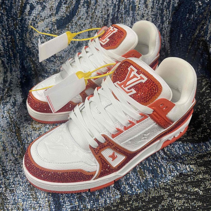 Louis Vuitton Louis Vuitton Orange Low-Top Trainer Sneakers 0079 Size US 8.5 / EU 41-42 - 1 Thumbnail