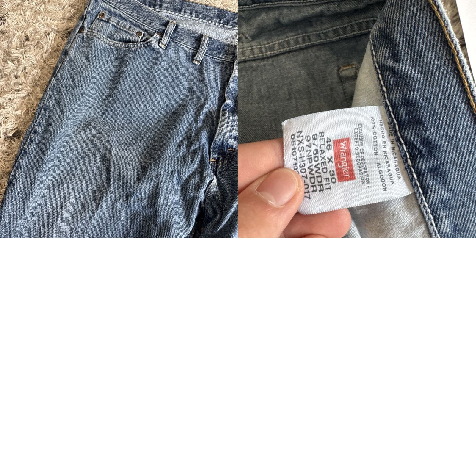 Wrangler VINTAGE Wrangler Jeans Blue Denim Straight Workwear Mens 46x30 00s Style Size US 30 / EU 46 - 8 Thumbnail