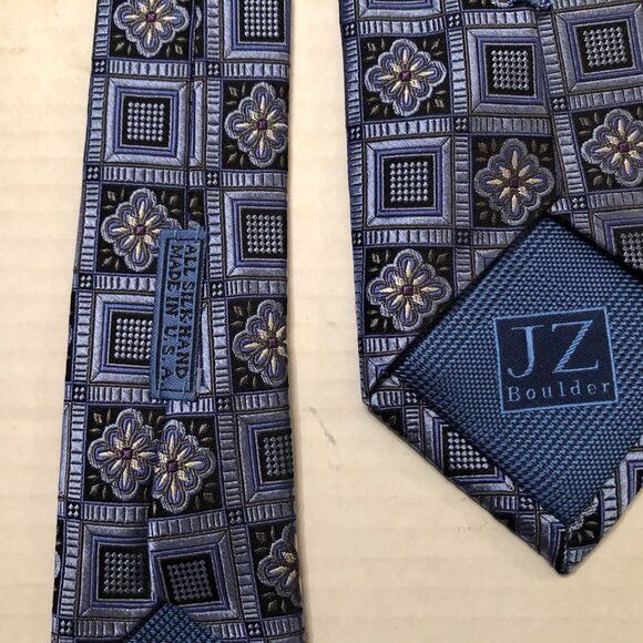 Other JZ Richards men's new blue 100%silk tie 3 1/4" X 62" Size ONE SIZE - 5 Thumbnail