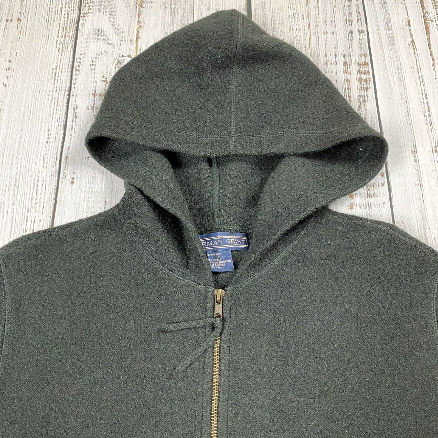Vintage VINTAGE HERMAN GEIST WOOL HOODIE FULL ZIP GREEN SIZE SMALL S Size S / US 4 / IT 40 - 2 Thumbnail