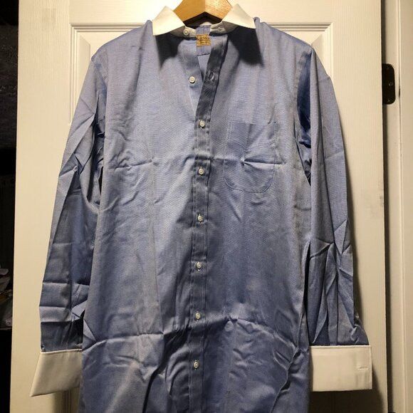 Paul Stuart Paul stuart men's new blue cotton dress shirt size: 16 Size US L / EU 52-54 / 3 - 1 Thumbnail