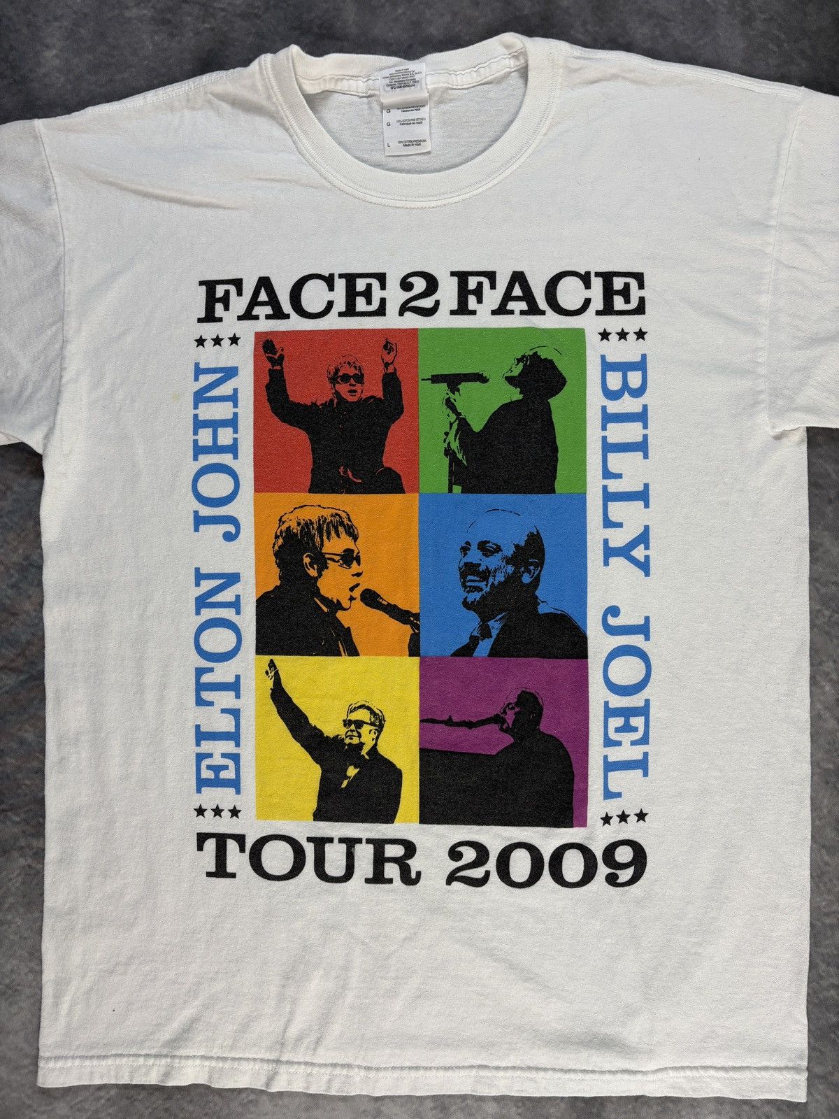 Band Tees 2009 Elton John Billy Joel Face 2 Face Tour Tee Shirt Band Size US L / EU 52-54 / 3 - 3 Thumbnail