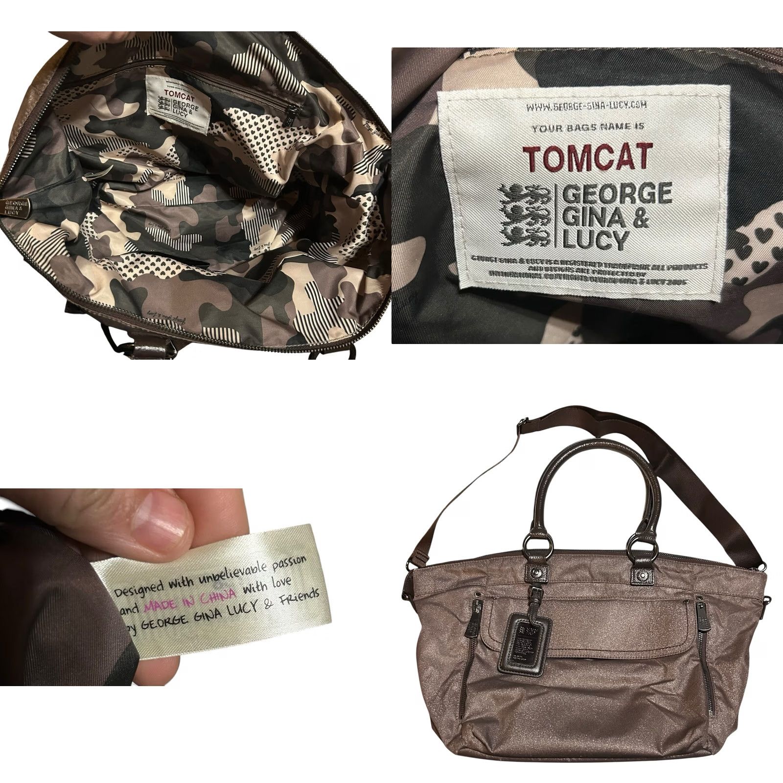 George Gina & Lucy George Gina & Lucy Crossbody Purse Bag GGL Model Tomcat Metallic Brown Handbag Size ONE SIZE - 11 Thumbnail