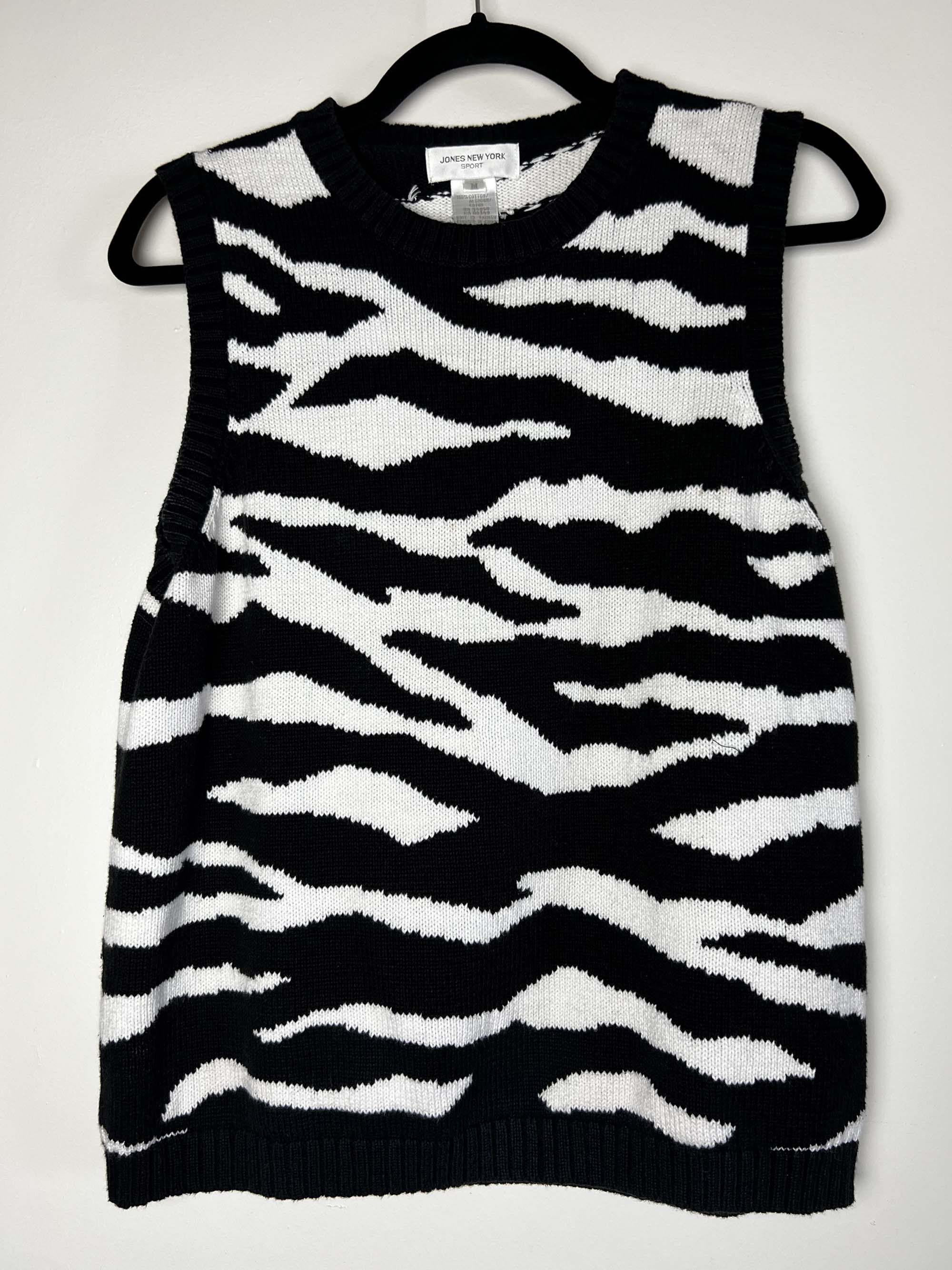 Jones New York Vintage 1990's Jones New York Sport Zebra Print Knit Vest Size M / US 6-8 / IT 42-44 - 2 Thumbnail