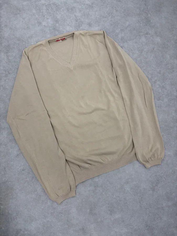 Prada 2000s Prada Beige V-Neck Sweater Size US M / EU 48-50 / 2 - 4 Thumbnail