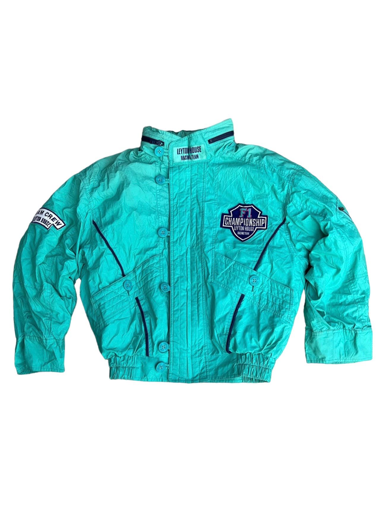 image of 90's Leyton House Racing Team F1 Championship Jacket in Green, Men's (Size Medium)