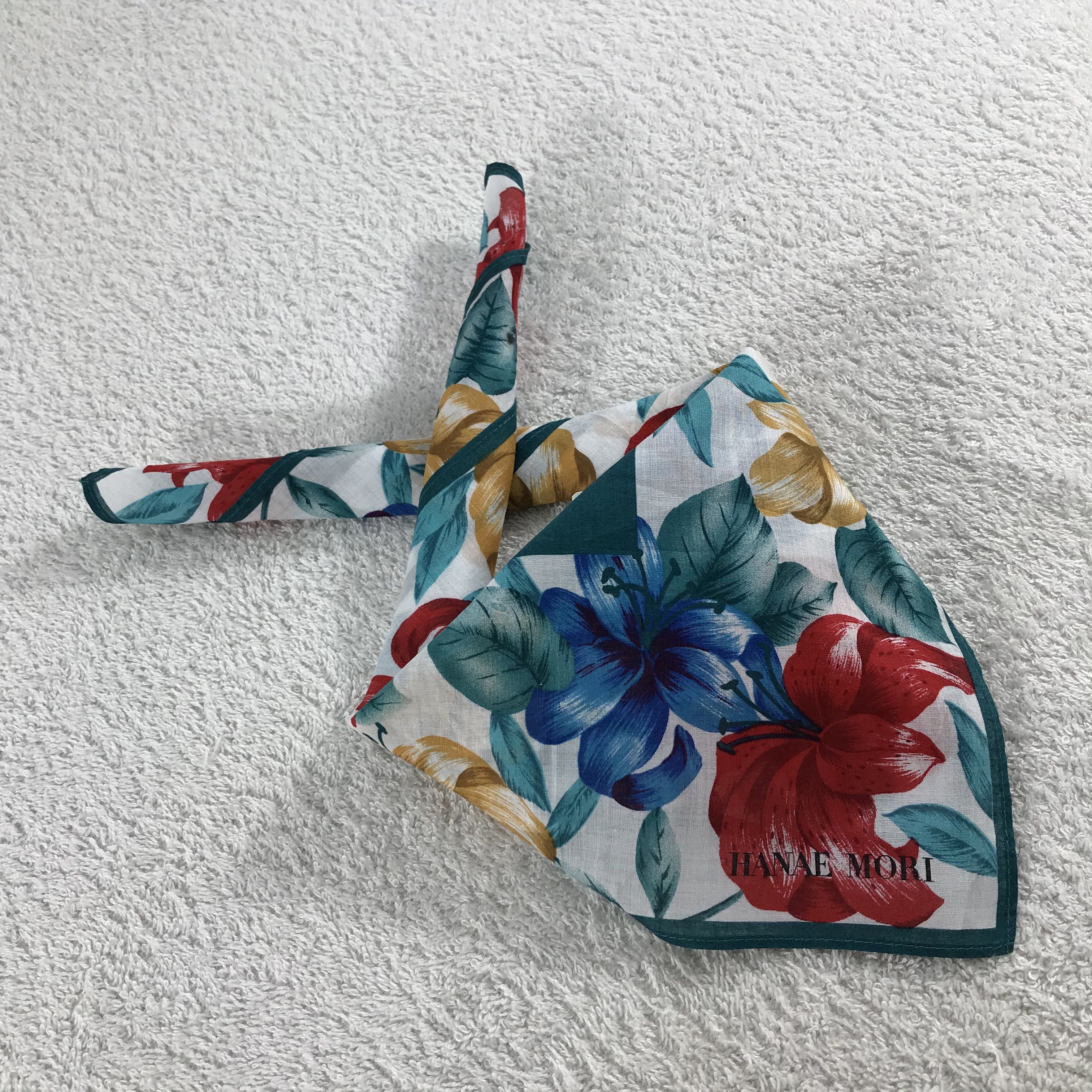 Hanae Mori × Vintage Hanae Mori Bandana / Handkerchief / Neckerchief - S103 Size ONE SIZE - 4 Thumbnail
